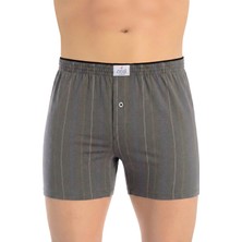 Öts Erkek Boxer Çizgili, Düğmeli (%100 Pamuk)