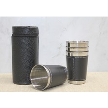 Gülcenin Dükkanı Derili Kılıflı 4'lü Shot Bardak