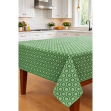 Rona Home Yeşil Çiçek Desenli Leke Tutmaz Kaliteli Kumaş Masa Örtüsü - Şık ve Dekoratif Mutfak Salon Örtüsü