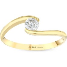 Assos Pırlanta 0.10 Karat Pırlanta Tektaş Yüzük