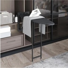 Feyza Design Antrasit Renkli Dolap Içi Ayak Destekli Çok Amaçlı Ütü Masası