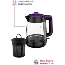 Altus Cam Çay Makinesi, Siyah, Şık ve Pratik, Hızlı Demleme Robotu