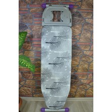 Feyza Design Beyaz Keçe Ütü Masası, Sandalye ve Tabure Kılıfı Seti 140X60