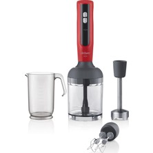 Arzum Mano Turbo El Blender Seti 1700W Paslanmaz Çelik Bıçak Kırmızı