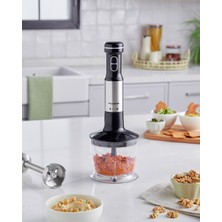 Allians 4 Bıçaklı Mini Blender Seti, Siyah-Krom, Güçlü ve Kompakt Tasarım