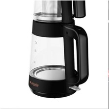 Arçelik 1900W Cam Demlikli Siyah Çay Makinesi, Pratik ve Şık Tasarım