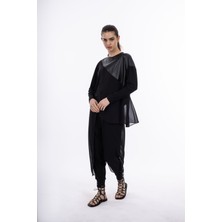 By Özlem Yazan Parçalı Deri Detaylı Bluz & Aller Detaylı Pantolon Kadın Ikili Takım