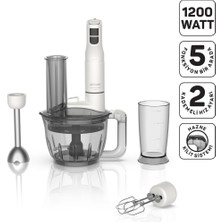 Arzum Multi Fonksiyonlu Beyaz Blender Seti 1200W, Güçlü ve Çok Yönlü Kullanım