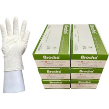 Broche Lateks Pudrasız Muayene Eldiveni S Beden 6'lı Paket