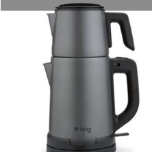 King Paslanmaz Çay Makinesi, Antrasit, Pratik ve Şık Tasarım