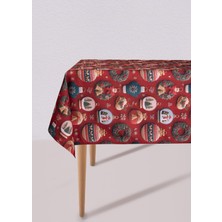 The Mia Modern Figür Desenli Masa Örtüsü 150X240 cm Kırmız