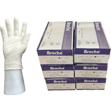 Broche Lateks Pudrasız Muayene Eldiveni L Beden 6'lı Paket