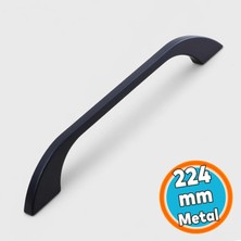 Nzb Mobilya Mutfak Dolabı Çekmece Dolap Kulpları Kapak Kulpu Kulbu Siyah Renk 224 mm Metal Kulp