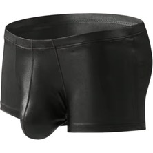 Nyc Giyim Tekstil Erkek Deri Boxer, Suni Deri Elastan, Siyah ve Lacivert, Fantazi Iç Giyim, Parti ve Özel Günler Için