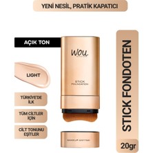 WOU World of Unique Stıck Fondöten,pratik Kapatıcı+Fırçalı,2ın1,açık TON,20GR