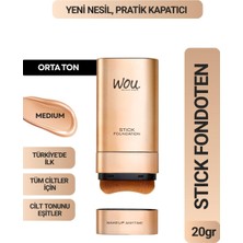 Stıck Fondöten,pratik Kapatıcı+Fırçalı,2ın1,orta TON,20GR