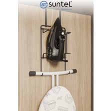 Feyza Design Kapı Arkası Geçmeli Ütü ve Ütü Masası Rafı, Pratik Organizer Stand