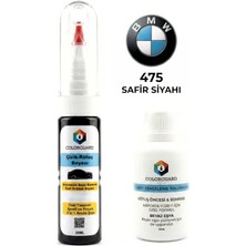 COLORGUARD BMW 475 Safir Siyahı İğneli & Fırçalı Şişe Rötuş Boyası ve Yüzey Temizleme Solüsyonu Seti