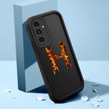 HONTINGA Samsung Galaxy A04S ile Uyumlu Kılıfı Düşüme Önleyici Basitlik Anti Düşme Kamera Korumali Harf G ve Harf H Siyah Desen Yumuşak Silikon Telefon Kılıfı Kadın ve Erkek Için Uygundur K2-0359