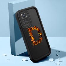 HONTINGA Xiaomi Redmi Note 11S ile Uyumlu Kılıfı Düşüme Önleyici Basitlik Anti Düşme Kamera Korumali Harf C ve Harf D Siyah Desen Yumuşak Silikon Telefon Kılıfı Kadın ve Erkek Için Uygundur K2-0357