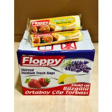 Şeylişeyler-Floppy - Büzgülü Orta Boy Çöp Poşeti - 55×60 cm - Limon Kokulu – 10 Paket