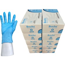 Broche Pudrasız Mavi Nitril Eldiven S Beden 10'lu Paket