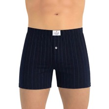 Öts Erkek Boxer Çizgili, Düğmeli (%100 Pamuk)