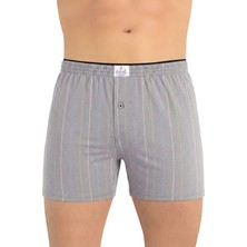 Öts Erkek Boxer Çizgili, Düğmeli (%100 Pamuk)