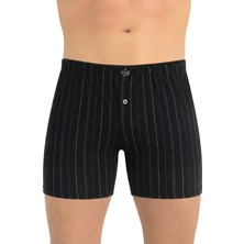 Öts Erkek Boxer Çizgili, Düğmeli (%100 Pamuk)