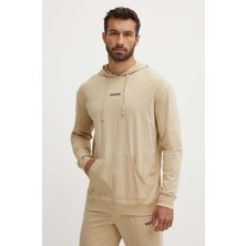 Hugo Erkek Kapşonlu Yaka Regular Fit Pamuklu Uzun Kollu Krem Sweatshirt 50518693-281