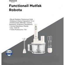 Allians Gelişmiş Çok Fonksiyonlu Mutfak Robotu, Beyaz, Pratik ve Kullanışlı