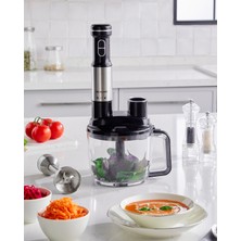 Allians 4 Bıçaklı Çok Fonksiyonlu Çok Renkli Blender Seti Siyah-Krom