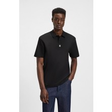 Hugo Erkek Dokuma Polo Yaka Kısa Kol Günlük Siyah1 Polo Yaka T-Shirt 50517638-002