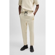 Boss Erkek Lastikli Ip Bağlamalı Logolu Uzun Şık Ekru Pantolon 50521382-131