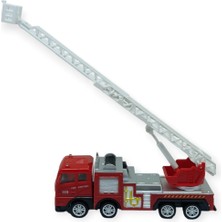 Iş Makinaları Serisi - Sürtmeli Itfaiye Aracı 16 cm  - Uzayan Merdiven (Lisinya)