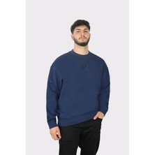 Hugo Erkek Marka Logolu Uzun Kollu Rahat Lacivert Sweatshirt 50509270-407