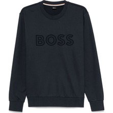 Boss Erkek Marka Logolu Uzun Kollu Bisiklet Yaka Günlük Lacivert Sweatshirt 50524360-404