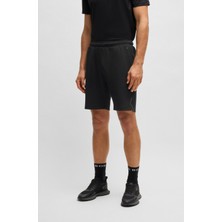 Boss Erkek Hızlı Kuruyan Esnek Kumaşlı Reflektörlü Logolu Normal Kesim Siyah Spor Şort 50531225-001