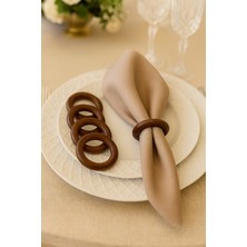 PremiumPort 8'li Koyu Ceviz Ahşap Sunum ve Peçetelik Seti, Düğün, Davet