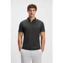 Boss Erkek Pamuklu Polo Yakalı Düğme Kapamalı Kısa Kollu Gri Polo Yaka T-Shirt 50506193-028