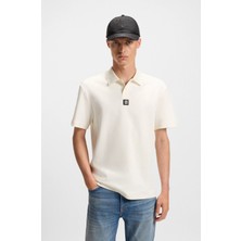 Hugo Erkek Dokuma Polo Yaka Kısa Kol Günlük Ekru Polo Yaka T-Shirt 50517638-103