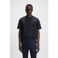Boss Erkek Bisiklet Yaka Sol Geniş Cep Detay Kısa Kol Lacivert T-Shirt 50543405-404
