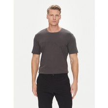 Boss Erkek Bisiklet Yaka Dar Kesim Kısa Kol Pamuklu Gri T-Shirt 50543796-027