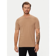 Boss Erkek Regular Fit Kısa Kollu Düz Bisiklet Yaka Bej T-Shirt 50468347-282