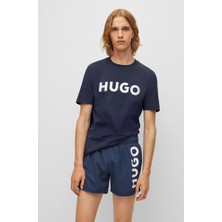 Hugo Erkek %100 Pamuklu Logolu Kısa Kollu Lacivert T-Shirt 50467556-405