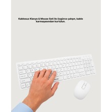 Kablosuz Klavye ve Mouse Seti - Ergonomik Tasarım, Sessiz Kullanım, Geniş Uyumluluk - Lisinya