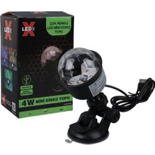 Lisinya Ledx AL-KX-6889 Projeksiyon Atmosferli Usbli 4 Watt Şarjlı Sihirli Rgb LED Disko Topu Seyyar Disko Işık Aydınlatma