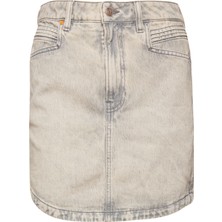 Boss Kadın Eskitme Desenli Kısa Denim Mavi Etek 50542428-020