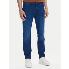 Boss Erkek Normal Bel Dar Paça Slim Fit Denim Kumaş Mavi Jeans 50544888-417