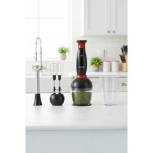 Allians Pratik ve Şık Siyah Kırmızı Blender Seti, Kolay Kullanım ve Temizlik